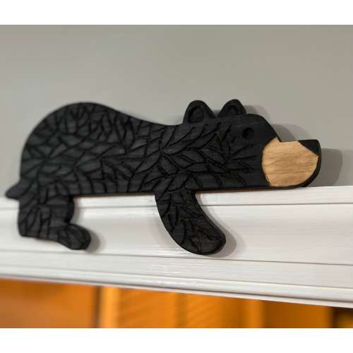 Cute Bear Door Topper Handmade Carved Decor Wall Decor Nature Wall Art Kids Nursery Decor Woodland Decor Children’s Decor Wildlife
