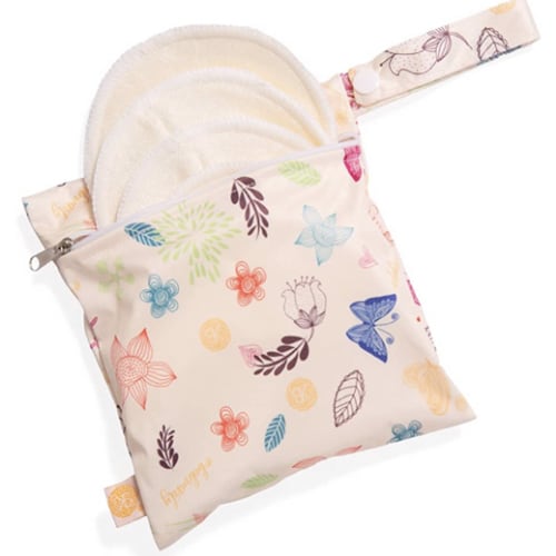 Organic Washable Breast Pads 10 Pack | Reusable Nursing Pads for Breastfeeding with Carry Bag