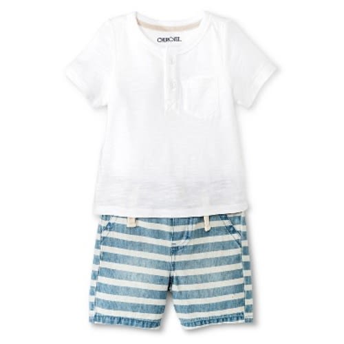 Newborn Boys' Top And Bottom Set - Blue 6-9 M
