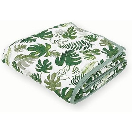 Little Unicorn Original Premium Cotton Quilt | Multi-Layered & Extra-Soft Muslin Fabric |for Babies & Toddlers (Tropical Leaf)