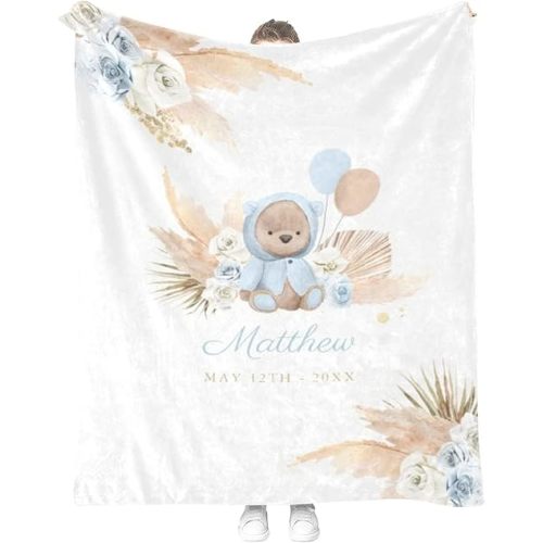 Personalized Baby Blanket for Boys,Custom Baby Blanket with Name,Custom Baby Blanket,Baby Name Blanket,Baby Gift Blanket for Birthday
