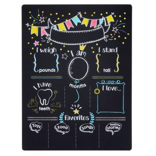 Blue Panda Monthly Baby Milestone Chalkboard, First Year Boy And Girl Age Tracking Growth Sign (11.6 X 15.6 In)