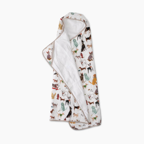 Little Unicorn Large Cotton Muslin & Terry Hooded Towel - Woof, Large