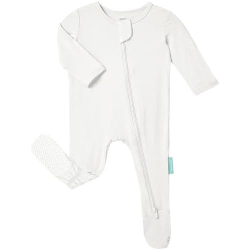 PurComfy Baby Zipper Footie Pajamas, Supersoft Bamboo Rayon Baby Footed Pjs Boy Girl 0-3-6-9-18-24 Month Coverall Sleepers