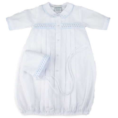 Boys Dot Embroidered Take Me Home Gown with Hat I Feltman Brothers
