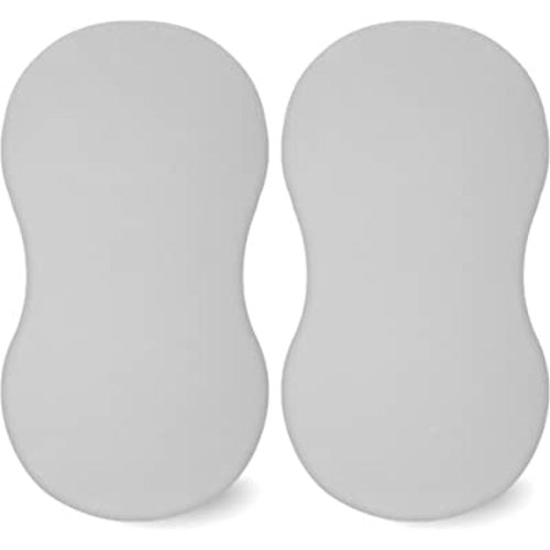 TILLYOU Cotton Fitted Bassinet Sheets for Baby Boy Girl, Fit for Halo Bassinet Swivel Sleeper, Adapt to Hourglass Bassinet Mattress Sheet, 31.5'' x 18'', 2 Pack Pale Gray