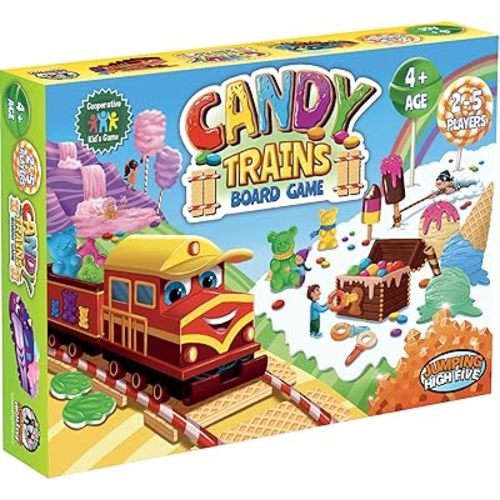 Candy Trains Board Game! A Sweet Sugar Coated Cooperative Game for Kids Ages 4 and Up, Children Learn New Skills with Tasty Track Building, Perfect for Family Play Time