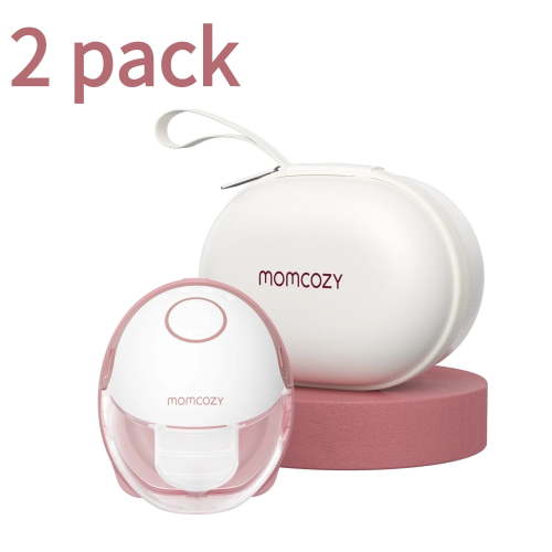 (2 pack) Momcozy Breast Pump Hands Free Mobile Style | M6, Wearable Breastfeeding Pump, Cozy Red 1 Count