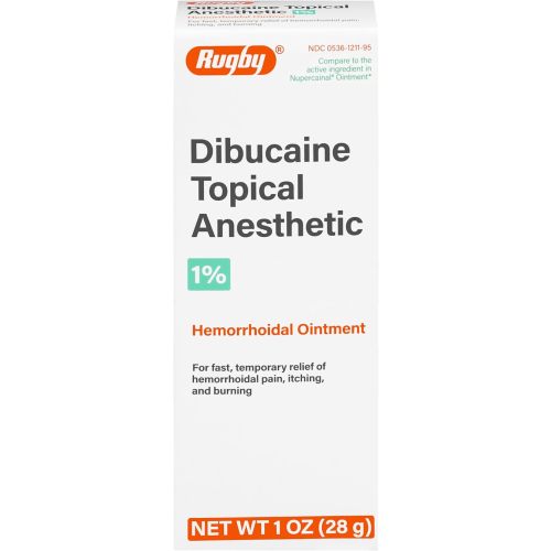 Rugby Dibucaine Topical Anesthetic 1% - Hemorrhoidal Ointment - for Fast, Temporary Relief of Hemorrhoidal Pain, Itching, and Burning - 1 Oz