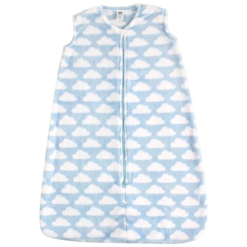 Hudson Baby Infant Boy Plush Sleeping Bag, Sack, Blanket, Blue Clouds Plush, 0-6 Months