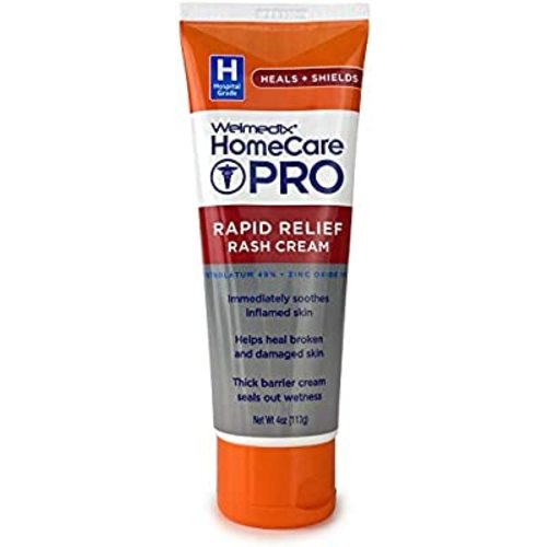 Welmedix HomeCare PRO Rapid Relief Adult Diaper Rash Cream – Extra Thick, Moisturizing Barrier Cream for Incontinence and Healing Cream/Zinc Oxide Cream/Skin Cream, (4oz Tube)