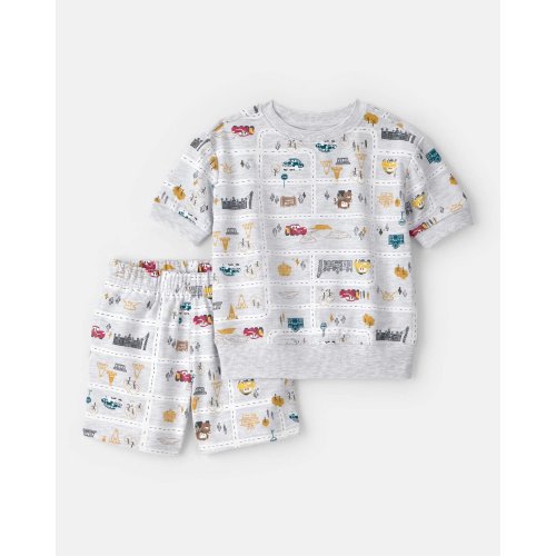 Toddler Boy 2-Piece ©Disney/Pixar Cars French Terry Top & Short Set - Grey | Carter's