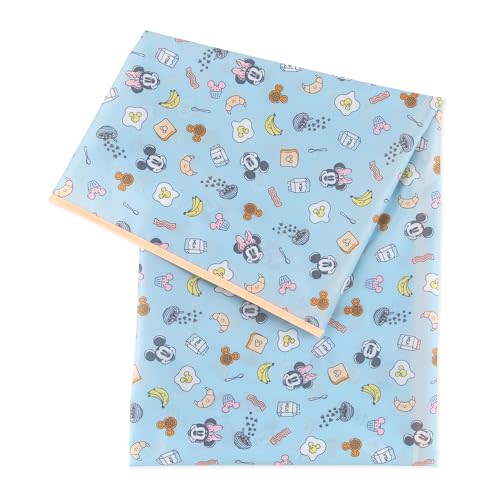 Bumkins Disney Baby Splat Mat for Under High Chair, Babies Toddlers Eating Mess Mat, Waterproof Reusable Cloth for Arts and Crafts, Play Mat for Kids, Floor or Table, Fabric 42inx42in, Mickey & Minnie