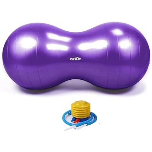 Physio Roll Therapy Fitness Excercise Peanut Ball for Balance, Labor Birthing, Muscle Tension, Back Pain Relief, Dog Training, Home Exercise & Yoga Programme