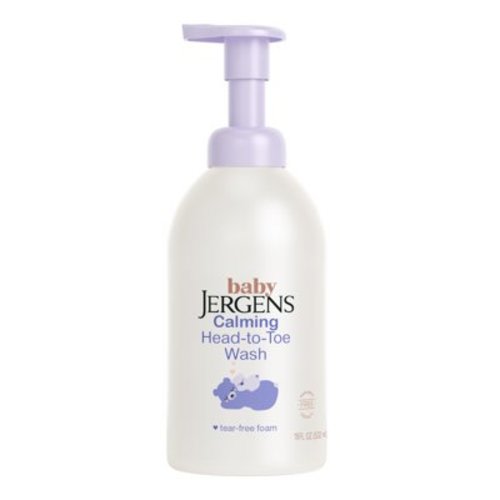 Baby Jergens Calming Head-to-Toe Foaming Wash, Tear-free Baby Shampoo and Body Wash, 18 fl oz