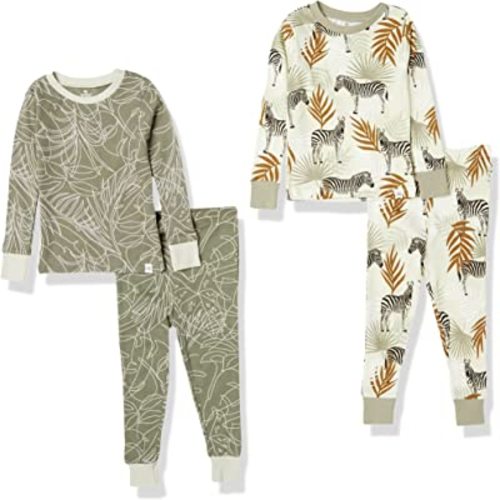 HonestBaby Multipack 2-Piece Pajamas Sleepwear PJs 100% Organic Cotton for Infant Baby and Toddler Boys, Unisex