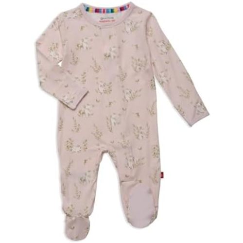 Magnetic Me Girls Modal Magnetic Baby Footie Pajamas | Silky Soft Modal Fabric | Baby Sleepers Available Sizes PRE - 24M