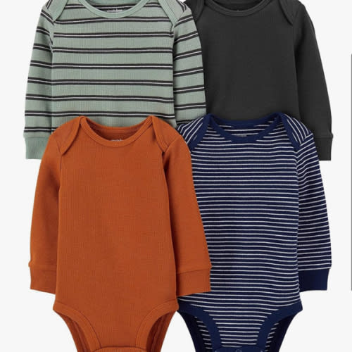 Simple Joys by Carter's Baby 4-Pack Long-Sleeve Thermal Bodysuit