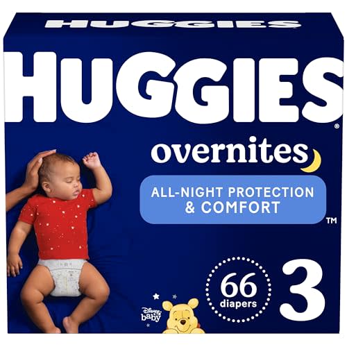 Huggies Overnites Size 3 Overnight Diapers (16-28 lbs), 66 Ct, Packaging May Vary