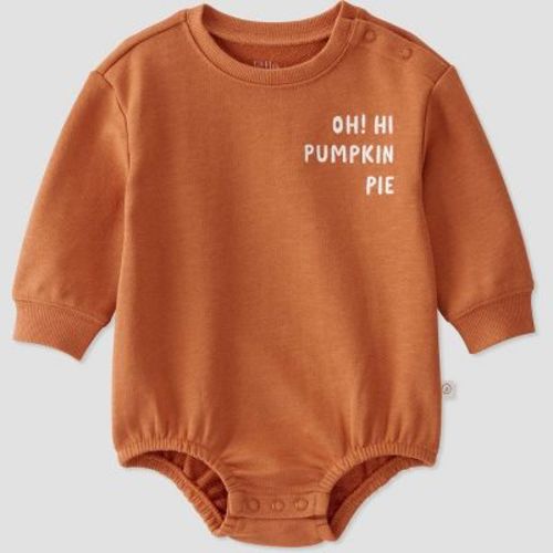 Little Planet By Carter's Organic Baby Pumpkin Pie Bubble Romper - Orange Newborn