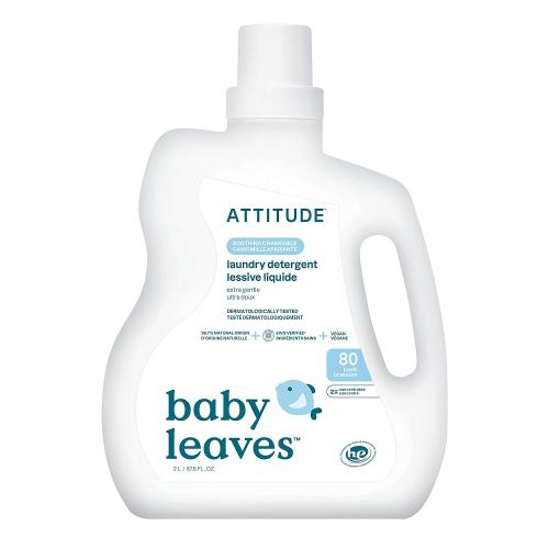 ATTITUDE Baby Laundry Detergent Liquid, EWG Verified, Safe for Baby Clothes, Infant and Newborn, Naturally Derived, HE Compatible, Soothing Chamomile, 80 Loads, 67.6 Fl Oz (AMAZON EXCLUSIVE)