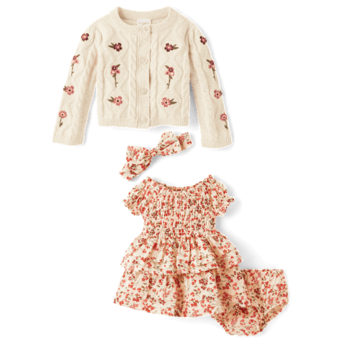 Baby Girls Embroidered Floral 3-Piece Outfit Set - Homegrown by Gymboree - Multi