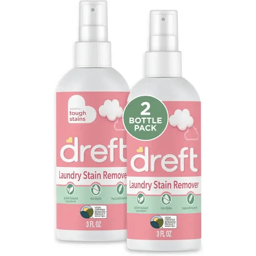 Dreft Stain Remover for Baby Clothes and Hypoallergenic Baby Stain Remover Spray, Travel Size Stain Treater, 3 Fl Oz ( Pack of 2)