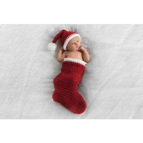 Baby Christmas Stocking - Newborn Christmas Photo Prop - Newborn Christmas Photo Outfit - Baby's First Christmas Photos - Christmas Baby
