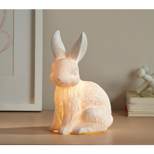 Porcelain Bunny Critters Table Nightlight (9.5")
