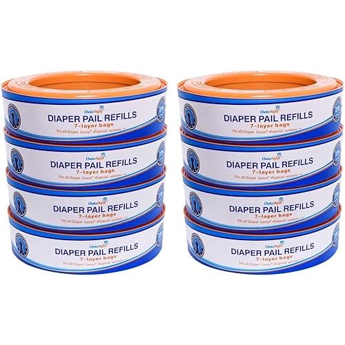 ChoiceRefill Compatible with Diaper Genie Pails, 8-Pack, 2600 count