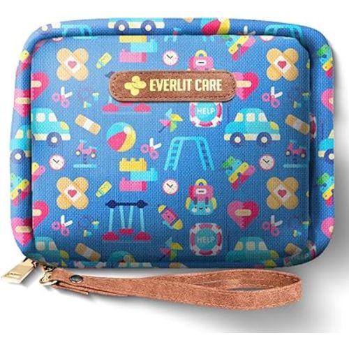 EVERLIT Care Rescue Pack | Family-Friendly First Aid Kit for Kids with 200 Pcs Medical Supplies | Travel-Friendly Compact Storage Bag for Home, Car, Travel, Camping, Adventure (Playground)