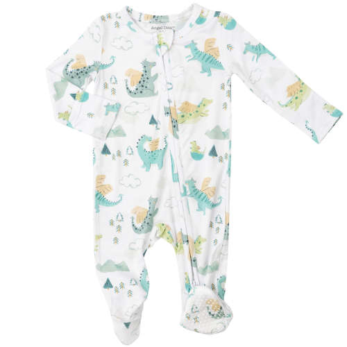 Angel Dear Bamboo 2-Way Zipper Footie - Dragons