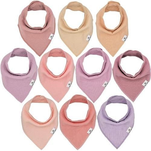 DiaperSquad's Baby Bibs for Drooling and Teething, Bibs for Boys, Baby Girl - Solid Cotton Baby Drool Bibs