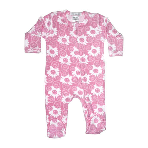 Baby Zipper Footie - Flower Smile
