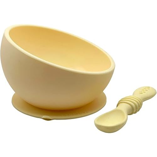 otterlove Silicone Baby Bowl & Spoon Set with Suction Base - Perfect for Baby Led Weaning - 100% Pure Platinum LFGB Silicone with NO Fillers
