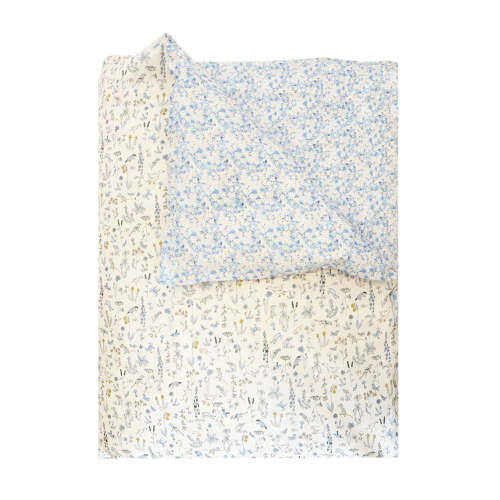 Reversible Heirloom Quilt made with Liberty Fabric THEO BLUE & MITSI VALERIA BLUE