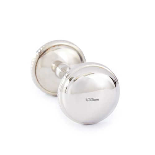 Silver Baby Rattle with Personalization