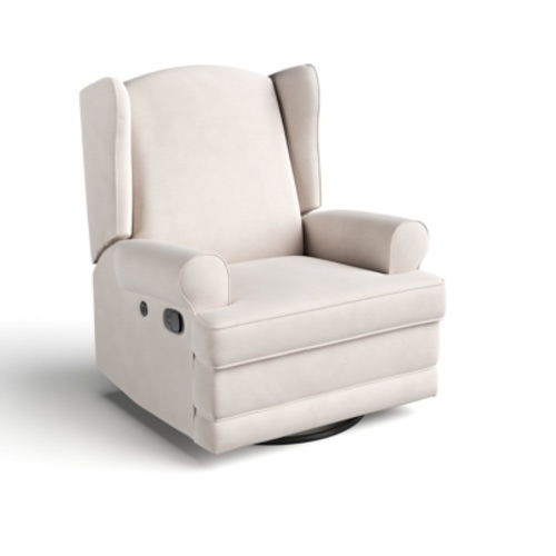 Storkcraft Serenity Wingback Upholstered Recliner Glider with USB