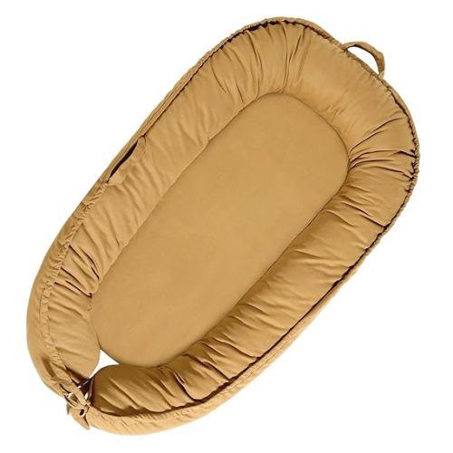 Baby Lounger - Baby Lounger for Newborn 0-24 Months, Infant Lounger with Soft Breathable Cotton Cover, Lightweight Portable Baby Nest for Tummy, Co Sleeping or Travel