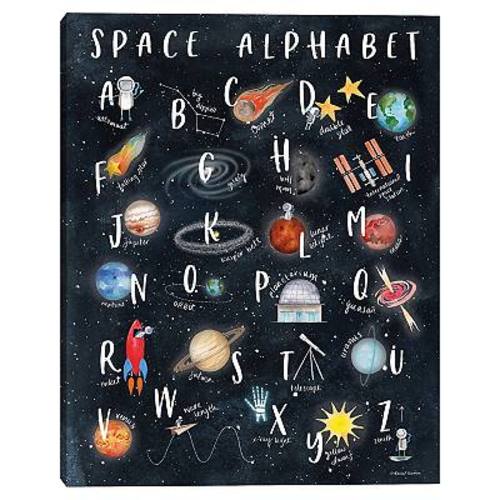 Space Alphabet Canvas Wall Art
