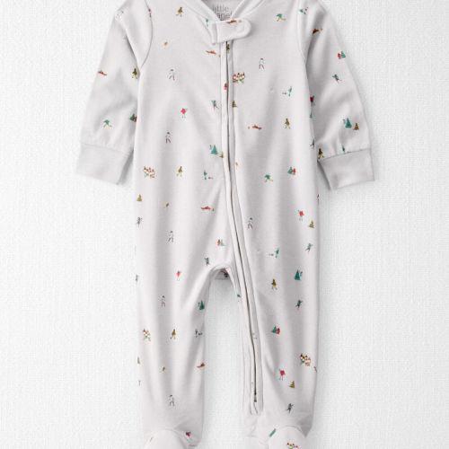 Frosted Trail Baby Organic Cotton Sleep & Play pyjamas in Frosted Trail Print | Carter’s Oshkosh Canada