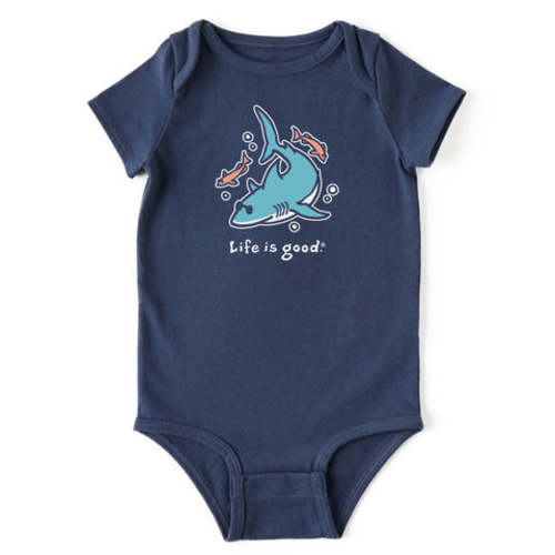 Baby LIG Cool Shark Short Sleeve Crusher Baby Bodysuit