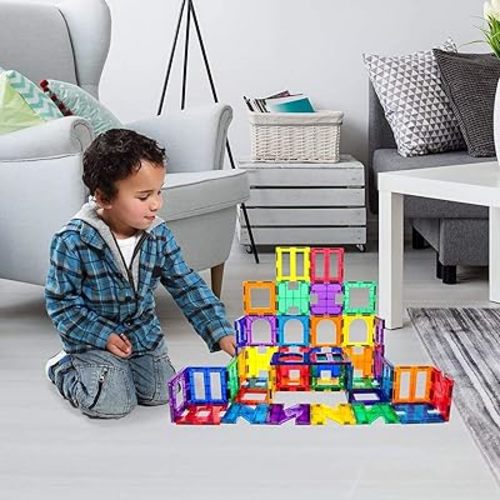 PicassoTiles Magnetic Blocks See-Through Shape STEM Toys for Boys and Girls Toddlers Ages 3+ Magnetic Building Block Tiles Educational Playset Compatible with Major Brand Magnet Tile -Starter Set PT42