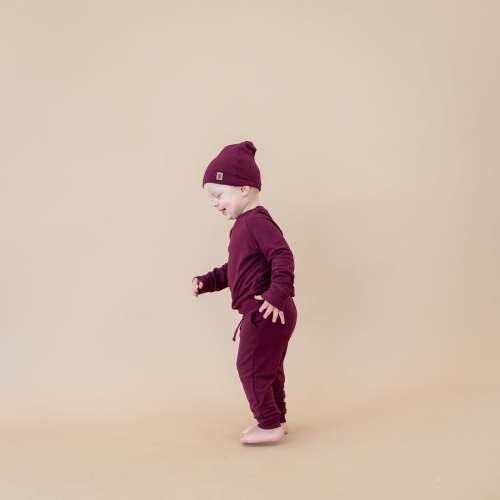 Bamboo Jersey Beanie in Burgundy
