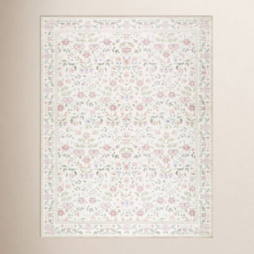 Birch Lane™ Myla Machine Washable Floral Area Rug & Reviews | Wayfair