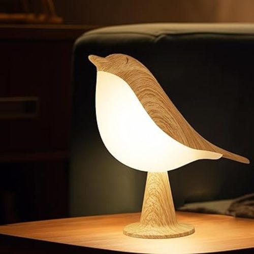 Small Bird Table Lamp, Cordless Desk Lamp, Touch Night Light with 3 Color, Small Lamps for Small Spaces, Rechargeable Bedside lamp, Hummingbird Lamp for Bedroom Nightstand Bedside Table
