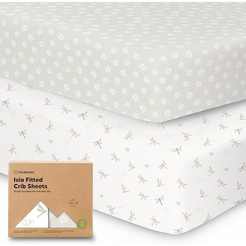 2-Pack Crib Sheets for Boys, Girls - Viscose Derived from Bamboo Fitted Crib Sheet, Baby Crib Sheets Neutral, Crib Mattress Sheet, Toddler Bed Sheets, Baby Sheets for Crib Fitted Sheets (Meadow)