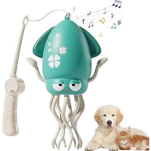 Dancing Octopus Toy Dancing Octopus Baby Toy Smart Tentacle Explorer,2025 Playful Crazy 8-Leg Auto-Dance Crawling Automatic Obstacle Squeaky Pet Toys (Green)