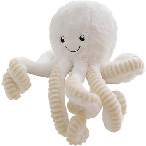 Cute Big Octopus Pillows,Interior Decoration Octopus Cushion,Soft Marine Animal Decorations (White, 7in)