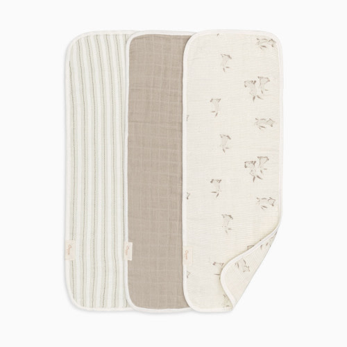 Crane Baby Avery Organic Cotton 3-pc. Burp Cloth Set - Bunny
